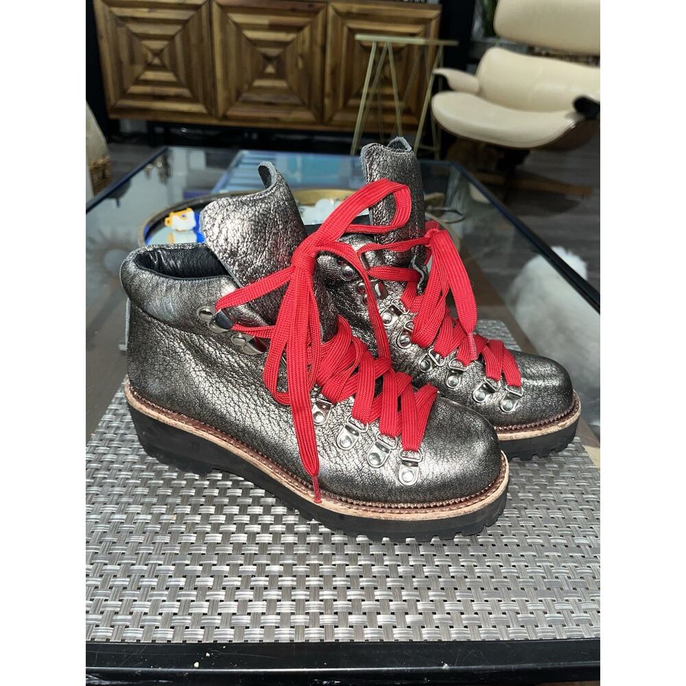 Jeffrey Campbell Explorer Hiking Booties PEWTER METTALIC 6.5  (A)